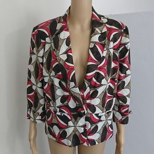 REQ Geometric Floral Print Blazer Size L